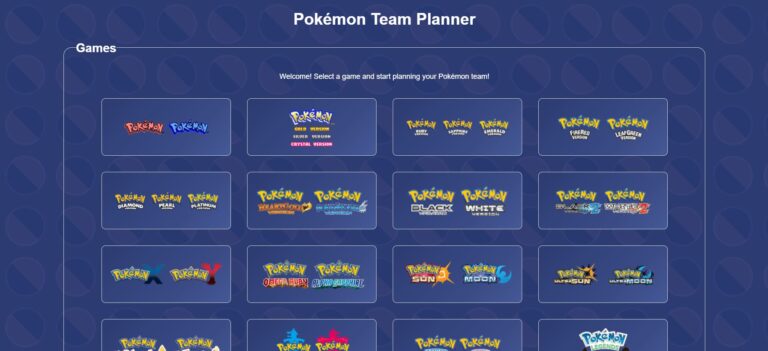 Pokémon Team Planner interface