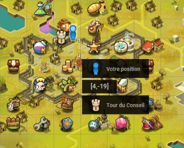 Dofus position de lancement de la quête Crise Sanitaire 