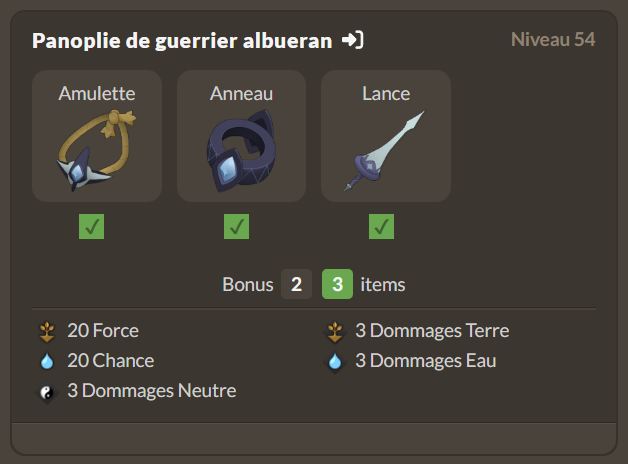 Panoplie de guerrier albueran 