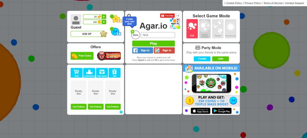 Agar.io début partie