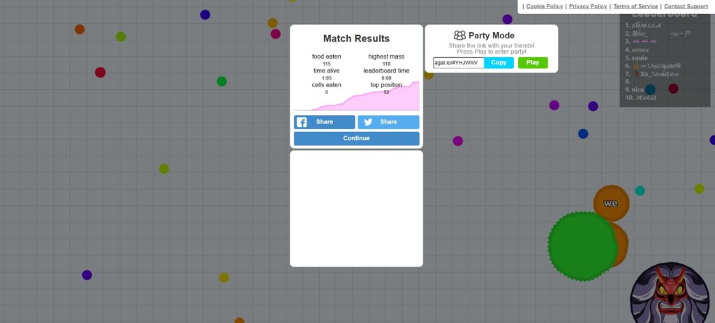 Agar.io statistiques