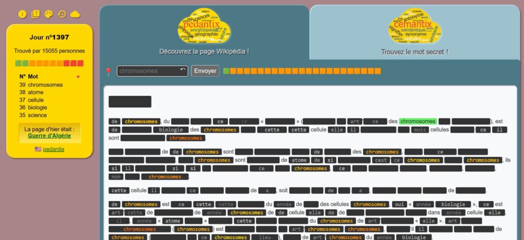 Pédantix astuces jeu page Wikipédia