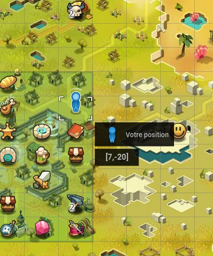 Chacha Blues Dofus position départ quête