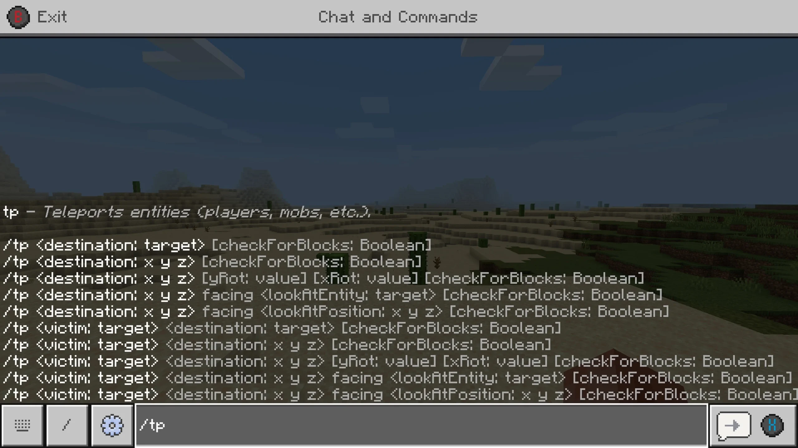 commandes Minecraft