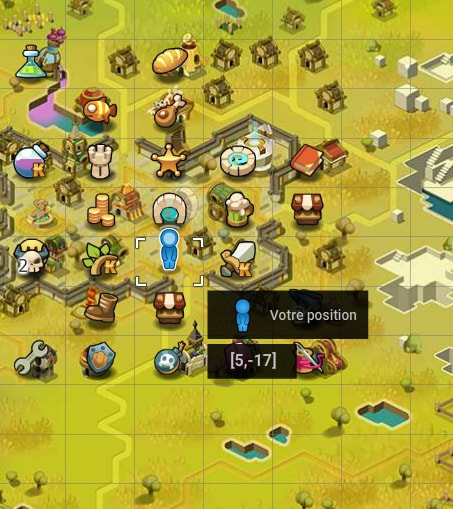 « Les as de la cambriole »  position lancement quête Dofus