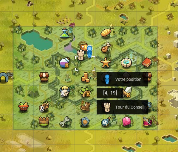 Position pour récupérer le Dofus Argenté