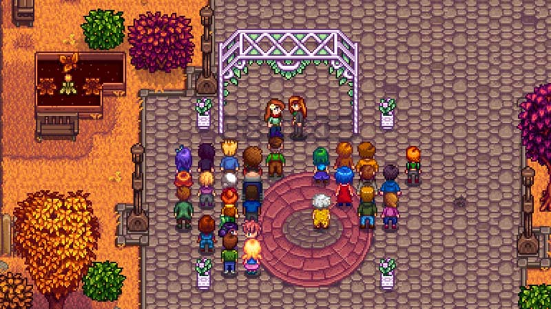 Cérémonie de mariage avec Elliott dans Stardew Valley