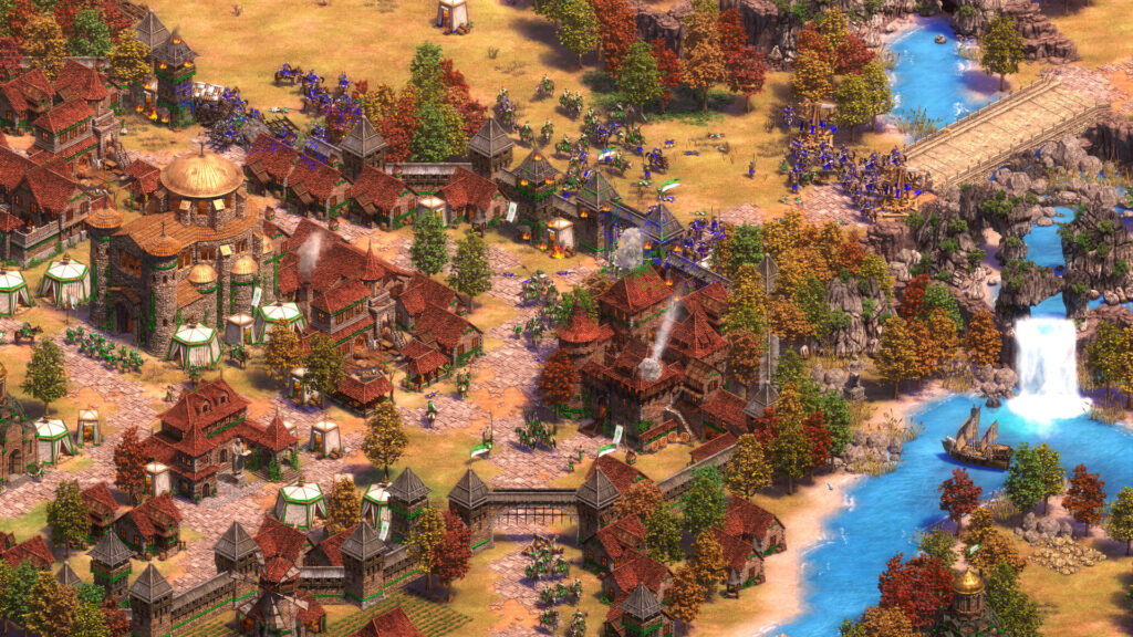 Capture d'écran d'Age of Empires II: Definitive Edition montrant une bataille médiévale, le jeu désormais disponible sur PS5