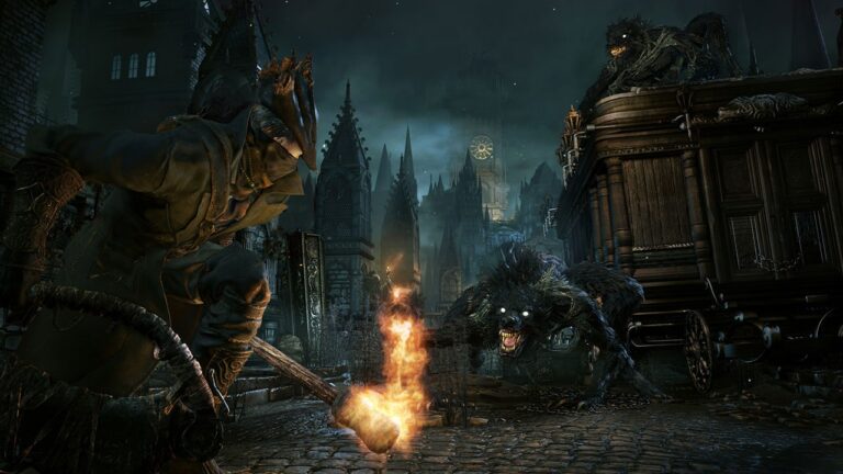 La ville d'Yharnam dans Bloodborne, décor du guide de platine
