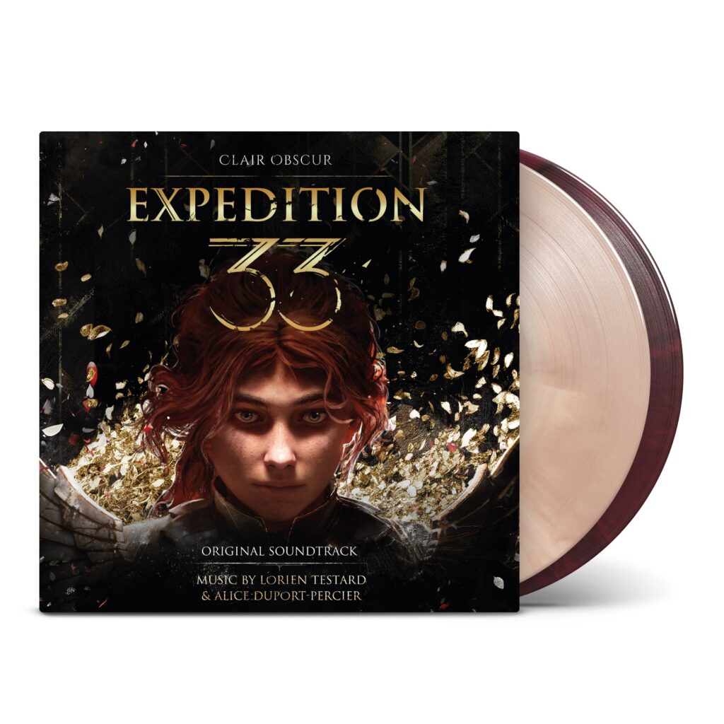 Pochette officielle du double vinyle de la bande originale de Clair Obscur: Expedition 33, éditée par Laced Records
