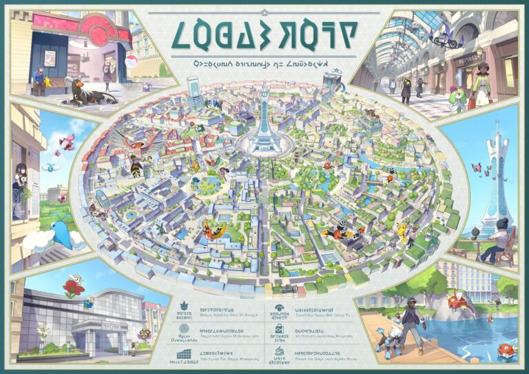 Scène du jeu Pokémon Legends Z-A illustrant l'exploration de Lumiose City