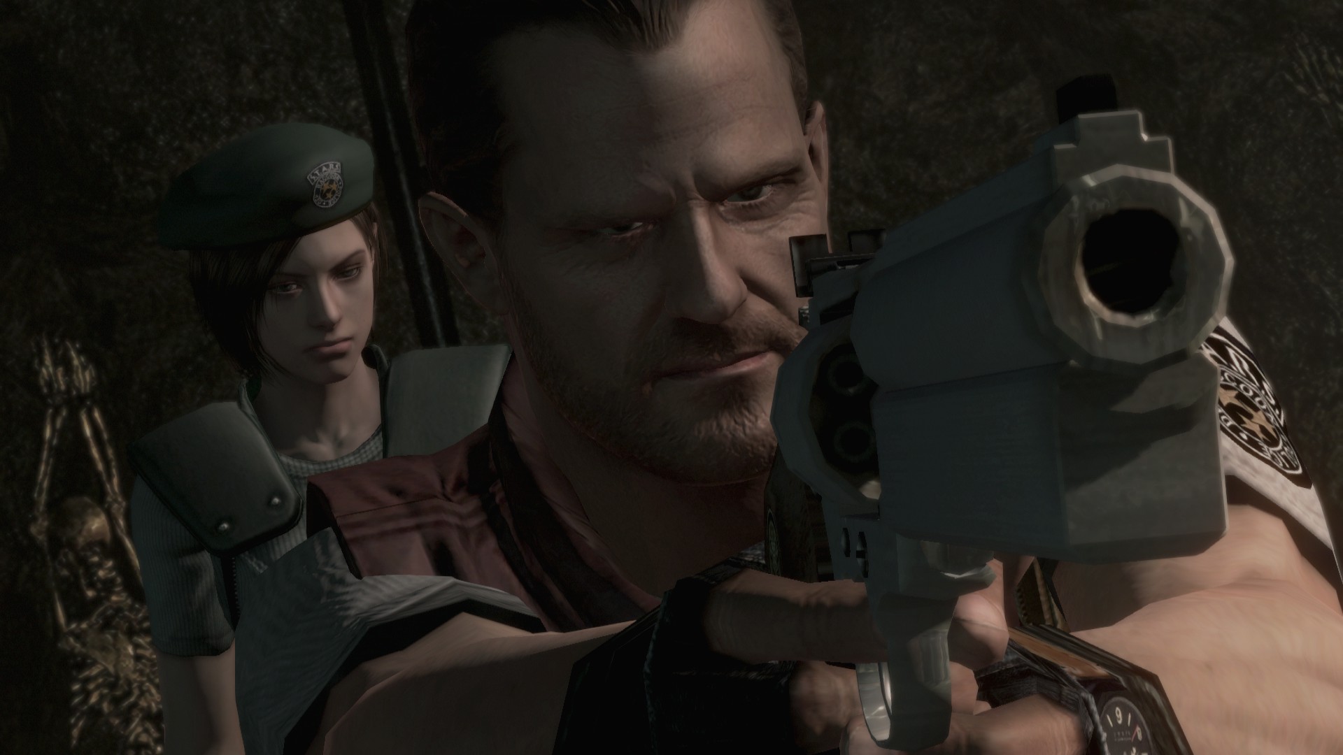 Un zombie affronté par Jill Valentine dans Resident Evil Rebirth