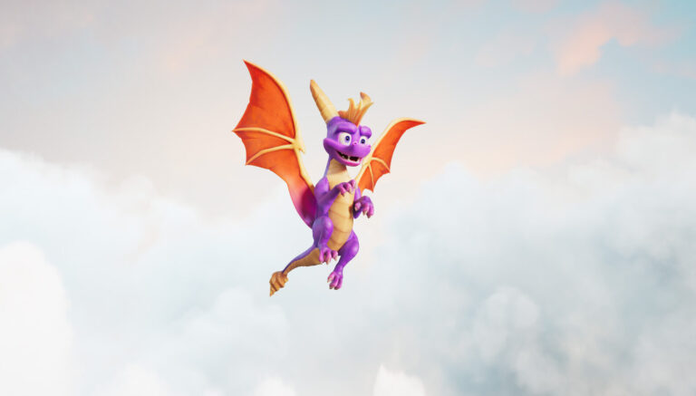 Le dragon Spyro en plein vol dans une scène du jeu Spyro : A Realm Beyond