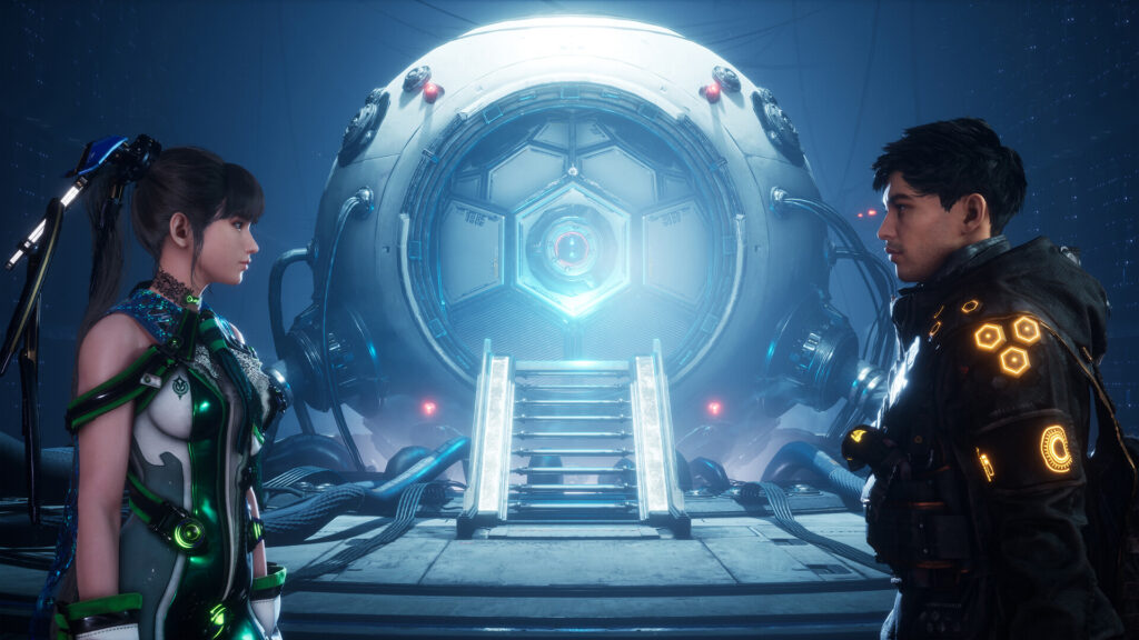 Scène de combat dans Stellar Blade illustrant le gameplay du jeu sur PS5